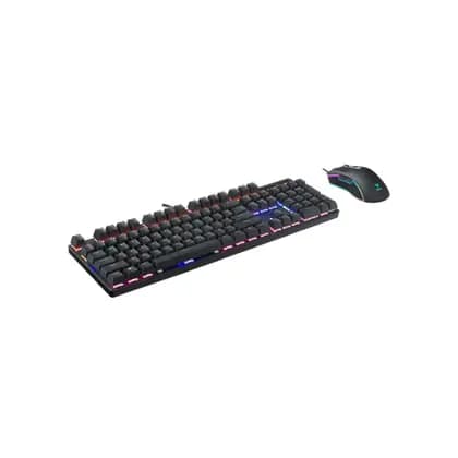 Комплект, клавиатура+мышь Rapoo V150S [механическая, проводная, RGB подсветка, черная]