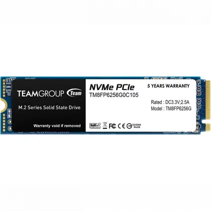Жесткий диск Team Group MP33 TM8FP6256G0C101 SSD (твердотельные), 256 ГБ, M.2, PCIe