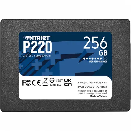 Жесткий диск Patriot P220 P220S256G25 SSD (твердотельные), 256 ГБ, 2.5 дюйма, SATA