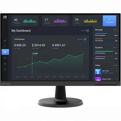 Монитор Lenovo C24-40 63DCKAT6EU 23.8 ", VA, Full HD 1920x1080 (16:9), 75 Гц
