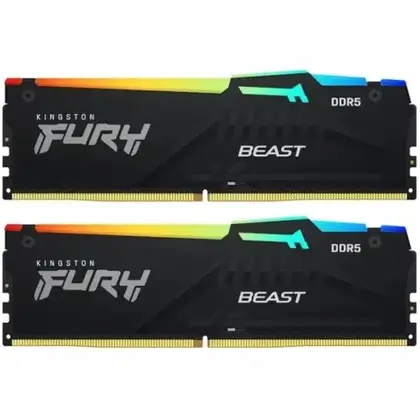 ОЗУ Kingston Fury Beast RGB KF560C36BBEAK2-64 DIMM, DDR5, 64 Гб (2 х 32 Гб), 6000 МГц