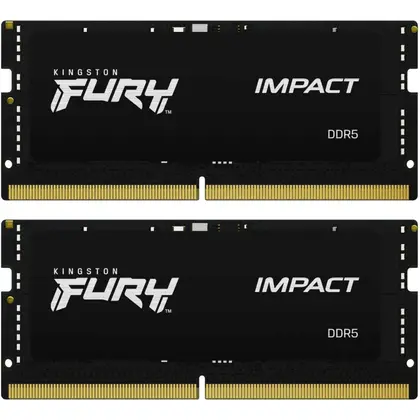 ОЗУ Kingston Fury Impcat Black XMP KF564S38IBK2-32 SO-DIMM, DDR5, 32 Гб (2 х 16 Гб), 6400 МГц
