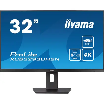 Монитор IIYAMA XUB3293UHSN-B5 31.5 ", IPS, 4K UHD 3840x2160 (16:9), 60 Гц