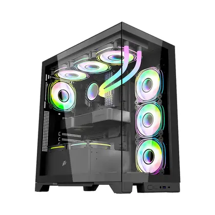 Корпус 1STPLAYER Mi8-BK-3FBR1FBC1 Черный Mid-Tower