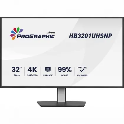 Монитор IIYAMA ProGraphic HB3201UHSNP-B1 31.5 ", IPS, 4K UHD 3840x2160 (16:9), 60 Гц