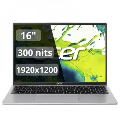 Ноутбук Acer Aspire Lite AL16-54P-35CF NX.JN0ER.001 16 ", WUXGA 1920x1200 (16:10), Intel, Core i3, 8 Гб, 256 ГБ, Intel UHD Graphics