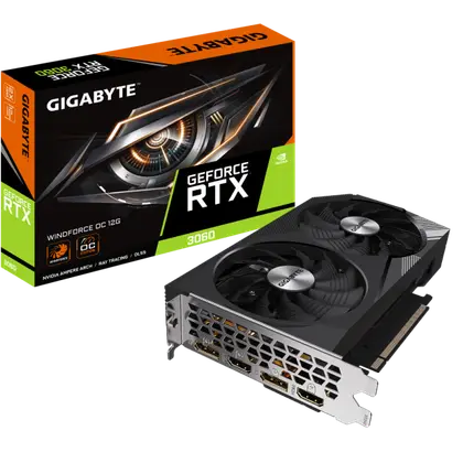 Видеокарта Gigabyte GeForce RTX 3060 Windforce OC 12GB (GV-N3060WF2OC-12GD)