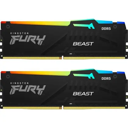 Оперативная память 32 Gb (2x16Gb) DDR5 5600MHz Kingston Fury Beast RGB KF556C40BBK2-32