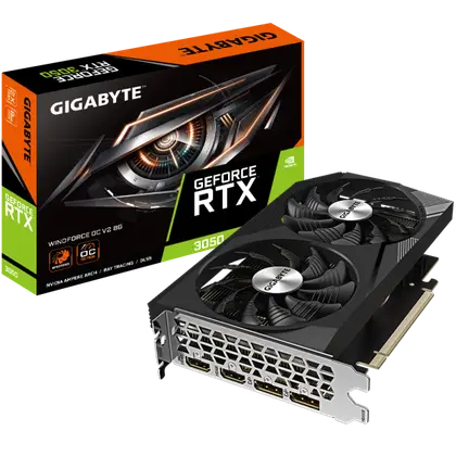 Видеокарта Gigabyte GeForce RTX 3050 WindForce OC V2 8G (GV-N3050WF2OCV2-8GD)