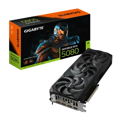 Видеокарта Gigabyte GeForce RTX 5080 Windforce OC SFF 16G (GV-N5080WF3OC-16GD)
