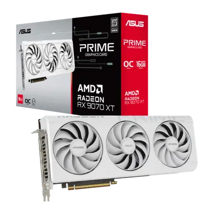 Видеокарта Asus AMD Radeon RX 9070 XT OC 16Gb (Prime-RX9070XT-O16G-White)