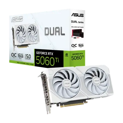 Видеокарта Asus GeForce Dual RTX 5060 Ti OC 16G (Dual-RTX5060TI-O16G-White)