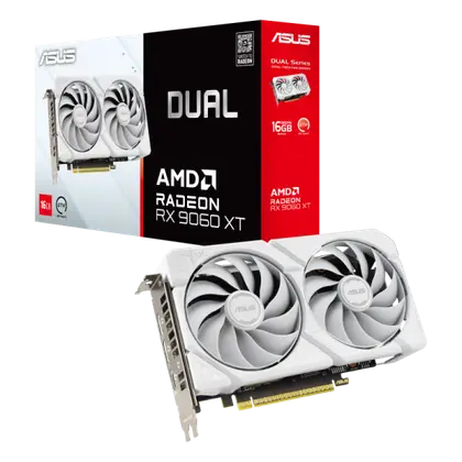 Видеокарта Asus AMD Radeon Dual RX 9060 XT 16Gb (DUAL-RX9060XT-16G-White)