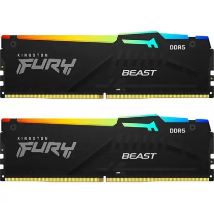 Оперативная память 32 Гб (2x16Гб) DDR5 6000MHz Kingston Fury Beast Black RGB (KF560C30BBEAK2-32)