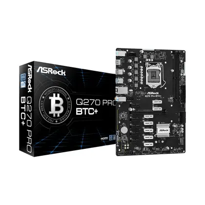 Материнская плата ASRock Q270 PRO BTC+ [LGA 1151, Intel Q270, 2xDDR 4, 1xM.2, 1xPCI-E x16, Standard-ATX]