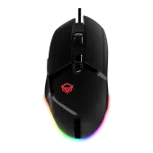 Мышь MeeTion G3325 [проводная, Лазерная, 5000 DPI, подсветка, черная]