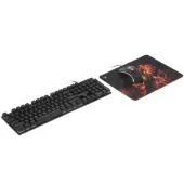 Клавиатура+мышь+коврик Defender Aura MKP-117 (52117) [мембранная, проводная, подсветка, черная]