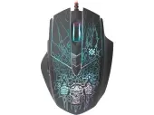Мышь + коврик Defender Doom Fighter GM-260L [проводная, светодиодная, 3200 DPI, подсветка, черная]