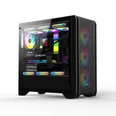 Корпус HuntKey GX750A [Midi Tower, 3х 120 мм RGB, черный]