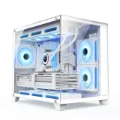 Корпус HuntKey S960 StormX [Mini Tower, без вентиляторов, белый]