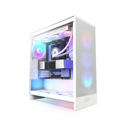Корпус NZXT H7 Flow RGB (CM-H72FW-R1) [Midi Tower, 1x F360 RGB, белый]