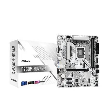 Материнская плата ASRock B760M-HDV/M.2 [LGA 1700, Intel B760, 2xDDR 5, 2xM.2, 1xPCI-E x16, Micro-ATX]
