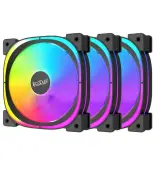 Комплект вентиляторов для корпуса PCCooler EF120 ARGB BK 3 IN 1 [120 мм, 2000 об/мин, 52.79 CFM, 25.8 дБ, PWM]