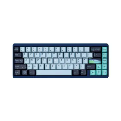 Клавиатура Varmilo Aurora Muse 65 (A88A111H0A5A06A074) [механическая, проводная + беспроводная, RGB подсветка, Magnetic White, синяя]