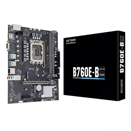 Материнская плата Onda B760E-B rev2.01 [LGA 1700, Intel B760, 2xDDR 4, 1xM.2, 1xPCI-E x16, Micro-ATX]
