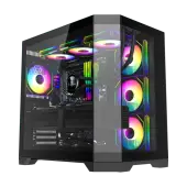 Корпус GameMax Hype-A BK Black [Midi Tower, ARGB 4 x 12см, черный]