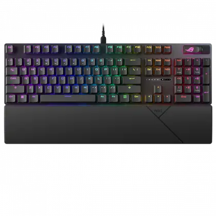 Клавиатура Asus XA11 ROG STRIX SCOPE I (90MP036A-BKRA) [механическая, проводная, RGB подсветка, Cherry MX RGB Red, черная]