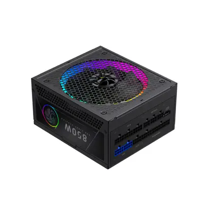 Блок питания GameMax RGB 850G (2141-0850B0017) [850 Вт, 80 PLUS Gold, 8x SATA, 3 x 6+2 pin PCIe, 2x 4+4 pin CPU, ATX]