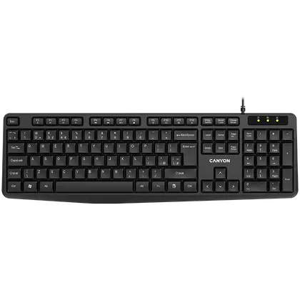Клавиатура Canyon KB-1 (CNE-CKEY01-RU) [мембранная, проводная, черная]
