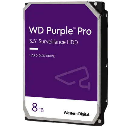 Жесткий диск Western Digital Purple Pro (WD8002PURP) [8 ТБ, 3.5", SATA III, 7200 об./мин, кэш - 256 МБ, для систем видеонаблюдения]
