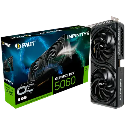Видеокарта Palit GeForce RTX 5060 Infinity 2 OC (NE75060V19P1-GB2063L BULK) [8 ГБ, GDDR7, 128 бит, HDMI, DisplayPort (3 шт)]