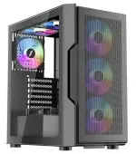 Корпус 1stPlayer T7-P (T7-P-BK-4F7) [Midi Tower, 4 x 12 см, черный]