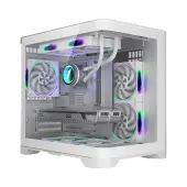 Корпус 1stPlayer UV5 (UV5-WH-2FC7R-W-1FC7-W) [Mini Tower, без вентиляторов, белый]