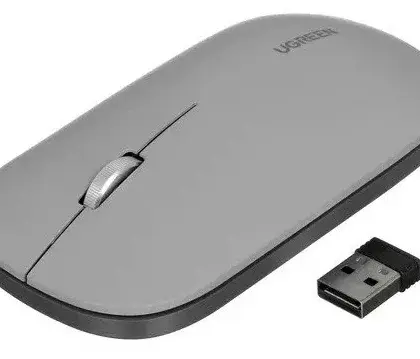 Мышь Ugreen MU001 (90373) [беспроводная, светодиодная, 4000 DPI, серый]