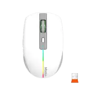 Мышь MeeTion BTM002 [проводная + беспроводная, светодиодная, 1600 DPI, 125 Гц, подсветка, белый]