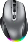 Мышь MeeTion M007 STEEL GRAY [проводная + беспроводная, светодиодная, 2400 DPI, подсветка, серый]