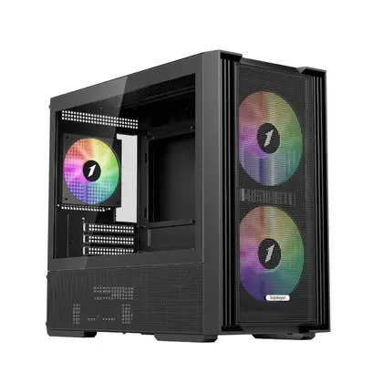 Корпус 1stPlayer AU6 (AU6-BK-2FA7-14-2FA7R-1FA7) [Mini Tower, 4 x 140 мм / 1 x 120 мм, черный]