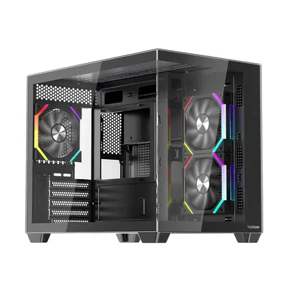 Корпус 1stPlayer BV6 (BV6-BK-2FH7R-1FH7) [Mini Tower, 3 x 120 мм, черный]