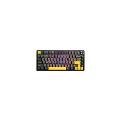 Клавиатура Aula F75 Thunder Black [механическая, проводная + беспроводная, RGB подсветка, Leobog Graywood V3, черная]