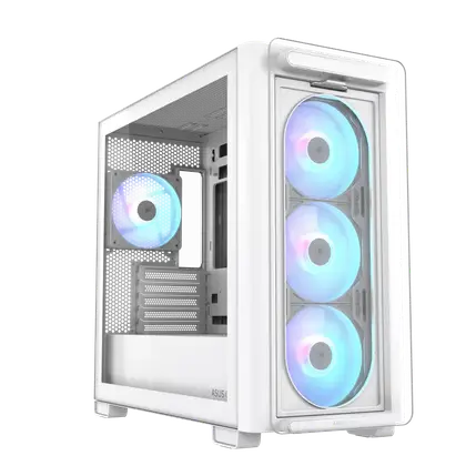 Корпус Asus A23 PLUS TG ARGB WHITE [Mini Tower, 4х 120 мм, белый]
