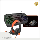 Комплект клавиатура MeeTion C490 [Мембранная, проводная, подсветка, черная]