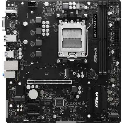 Материнская плата ASRock A620AM-HVS [AM5, AMD A620, 2xDDR 5, 2xM.2, 1xPCI-E x16, Micro-ATX]
