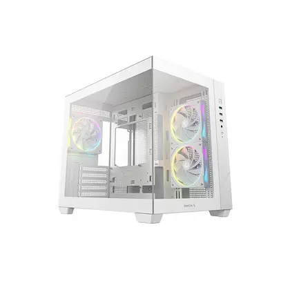 Корпус DeepCool CG330 3F WH (R-CG330-WHNGM3-G) [Mini Tower, 3 x 120 мм ARGB, Белый]