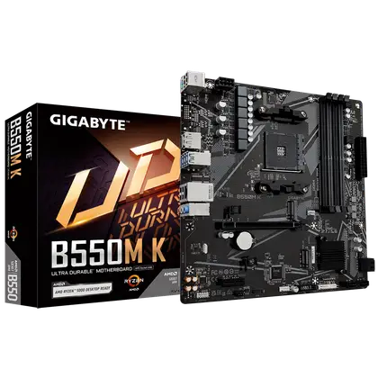 Материнская плата Gigabyte B550M K [AM4, AMD B550, 4xDDR 4, 2xM.2, 1xPCI-E x16, Micro-ATX]