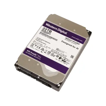 Жесткий диск HDD 22 TB Western Digital (WD221PURP), 3.5", 512 MB, SATA III, Purple Pro
