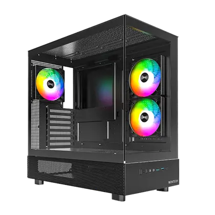 Корпус Montech XR (B) [Midi Tower, 3 x 120 мм, Черный]